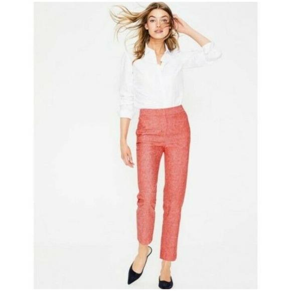 Boden Pants - Boden Linen/Cotton Mina Rosehip Salmon Pink Red Pants Size 6